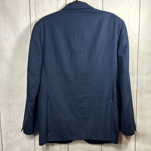 Jos A Bank Mens Linen Wool Blend Tailored Fit Navy Blue Casual Blazer Jacket - Picture 13 of 16